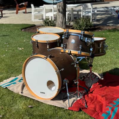 PDP PDCC2213TN Concept Classic Maple Series 13/16/18/22" with 14 inch snare - Walnut Stain with Natural Hoops image 2