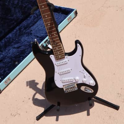 Squier Stratocaster Black Electric Guitar & Fender Mint Green Hard Case image 11