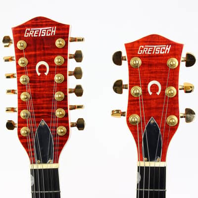 Gretsch G6120-6/12 Chet Atkins Nashville Double Neck Guitar MIJ Made In Japan Orange Rare! c 1997 image 8