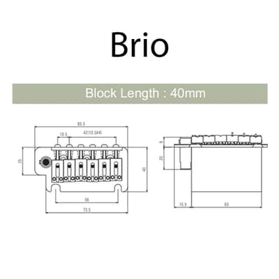 Brio 52.5mm Steel Saddles, Full Steel Block, 2 Point Stud Style Tremolo Bridge for American S-Style Black image 9