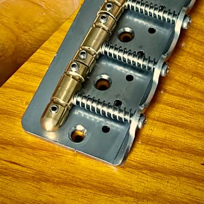 Waterslide Guitars Chopped Tele Hardtail Bridge Stainless Steel, Compensated Brass Saddles For Bigsby Telecaster, Half image 2