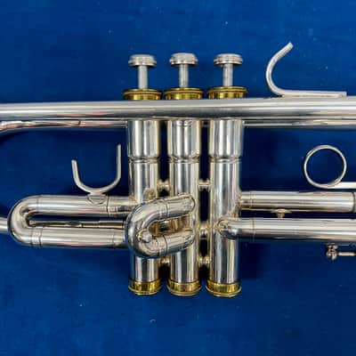 Used Conn USA 100B Bb Silver Trumpet with Conn 7C Mouthpiece & Original Case Just Serviced image 4