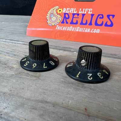 Real Life Relics Aged Black Witch Hat  Knobs Silver Top Set Screw (Set of 2)    [DO1] image 1