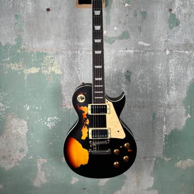 Vintage V100MR-BK Icon Series Single Cut - Black / Sunburst image 1