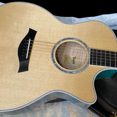 NEW ! Taylor 614ce Custom Acoustic-Electric Guitar - Natural Top - Blue Fade Back and Sides - AAAAA Flamed Maple - Authorized Dealer - G05921 - 4.8lbs image 3