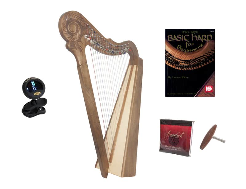 Roosebeck 22-String Walnut Parisian Harp w/ Chelby Levers w/ Play Book & Tuner image 1