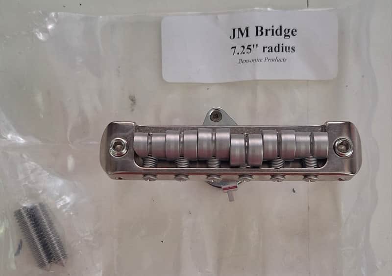 Bensonite 7.25" Radius Jazzmaster Bridge - Nickel Plated Brass image 1