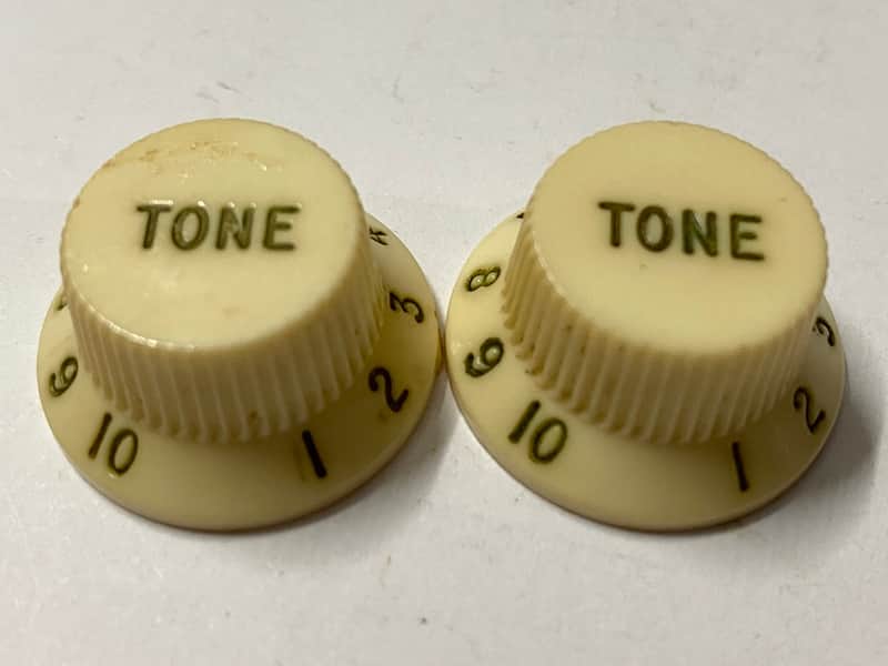 1982 Fender Fullerton USA Stratocaster Tone knob pair original vintage image 1
