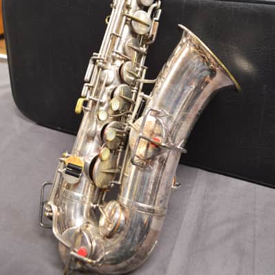 1953 Elkhart "The Buescher" Vintage Alto Sax -Silver Plate image 1