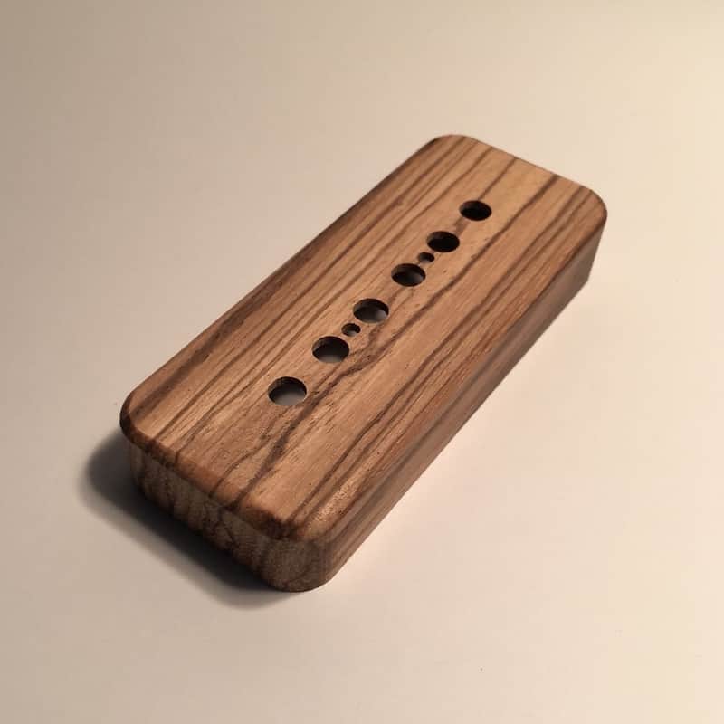 Guilford Zebrawood P-90 Pickup Cover for Gibson/Lollar and others - 1 Cover  Natural Wood image 1