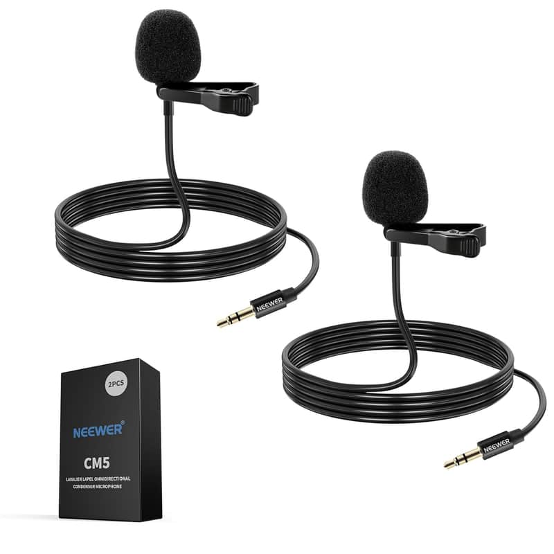 2025 Neewer 2 Pack Lavalier Lapel Microphone Compatible With R…