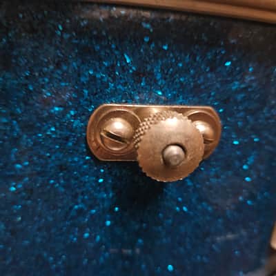 Slingerland 5.5"x 14" Super Gene Krupa Snare Drum - Blue Sparkle Pearl image 8