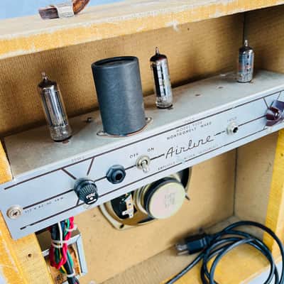 Airline Montgomery Ward Model 9008 1x6" Combo Amplifier 1950s - Tweed image 15