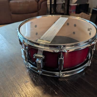 Pearl DMP1455S/C261 Decade Maple 14x5.5" Snare Drum 2016 - 2020 - Gloss Deep Red Burst image 3