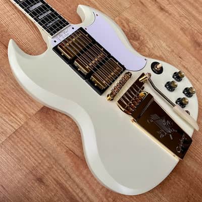 Epiphone "Inspired by Gibson Custom" '63 Les Paul SG Custom with Maestro Vibrola Classic White image 7
