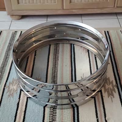 CLEAN! 1960s ROGERS DYNASONIC SNARE SHELL COB with Both BADGES!  CHROME over BRASS One Owner! *LOW SERIAL NUMBER *VINTAGE image 11