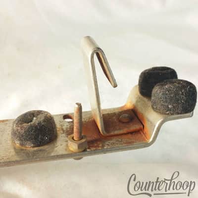 *Ludwig 2x Cowbell + Wood-Block Mount Clamp-On Bass Drum Hoop Vintage 30s Nickel image 2