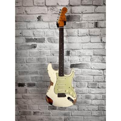 Fender Custom Shop 1960 Stratocaster Heavy Relic, Rosewood Fingerboard, Aged Olympic White over 3-Color Sunburst image 1