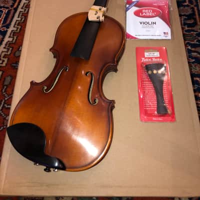 Brand new Intermediate Violin 3/4 Size Do-It-Yourself Kit(w/tailpiece, strings, bridge) French Polished image 2