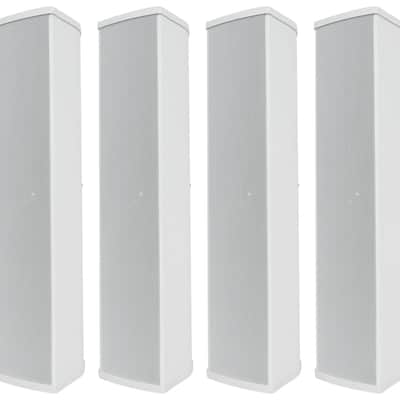 (4) Rockville WET ARRAY 5 WHITE Line Array Speakers For church/School/Auditorium image 1