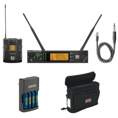 Electro-Voice RE3-BPGC Bodypack Instrument Wireless System (5H: 560 to 596 MHz) with GM-1W Mobile Pack, Rapid Charger & 4 AA NiMH Batteries Bundle image 1