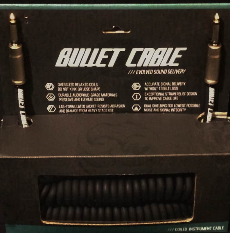 Bullet Cable BC-30CC 1/4" TS Straight Coiled Instrumment/Guitar Cable - 30' image 1