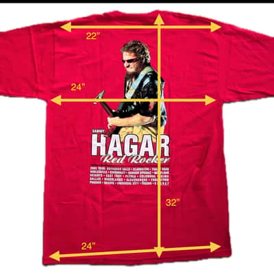 Vintage SAMMY HAGAR 2002 Tour Red Rocker T-Shirt (XL) Red, New Old Stock! Van Halen image 5