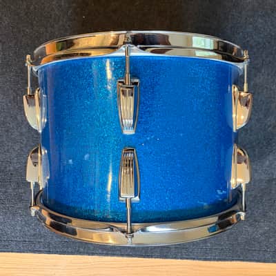 1960s Ludwig Drum Set Blue Sparkle 22/13/16 w/ bonus 14" image 11