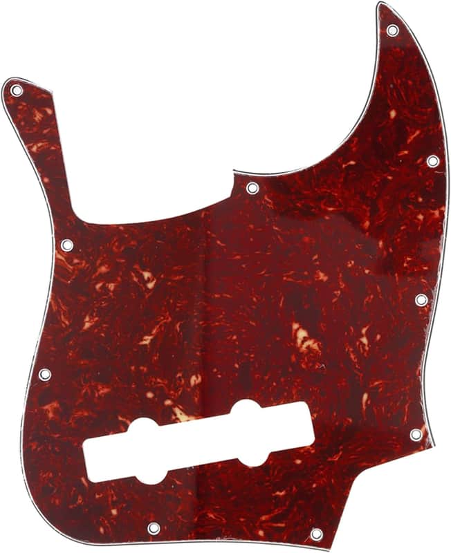 5-String 10-Hole Contemporary J Bass Pickguard for Fender Mexican Jazz Bass, 4Ply Vintage Tortoise image 1