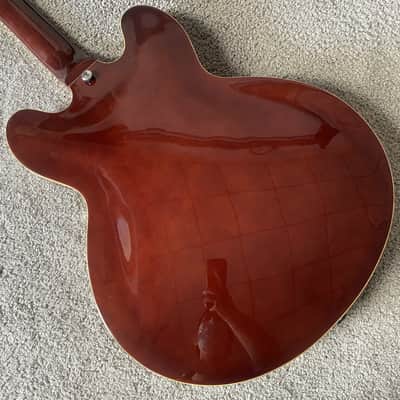 Tobacco Burst Xavier Semi Hollow Jazz Guitar, Maple Body and Neck, Rosewood Fingerboard image 6