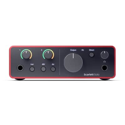 Focusrite Scarlett Solo 4th Gen USB-C Audio Interface Recording Bundle with StreamEye Cans50 Studio Headphones, BOOMARM1 Microphone Boom Arm, Gator RI-POPFILTER 6-Inch Pop Filter, and 10-Foot Balanced XLR Cable image 2