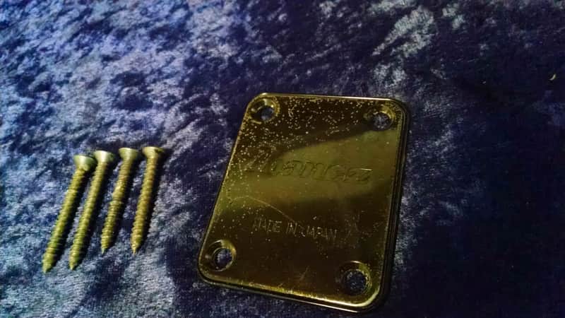 1987 Ibanez Neck Plate Black W/screws image 1