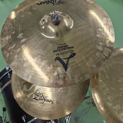 Spaun Spaun Custom 3 piece Acoustic Drumkit Mid 2010's - Matte Black with Gold Band image 9