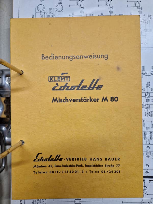 Klemt Echolette M 80 Manual + Schematics