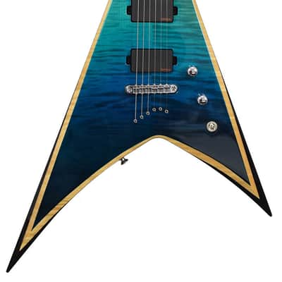 ESP USA V-II NT FM EMG Aqua Marine Fade image 2