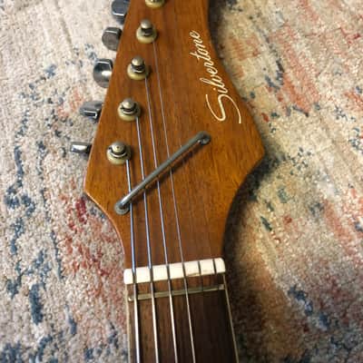 Silvertone 1405 (Teisco made) vintage guitar 1969 Redburst image 5