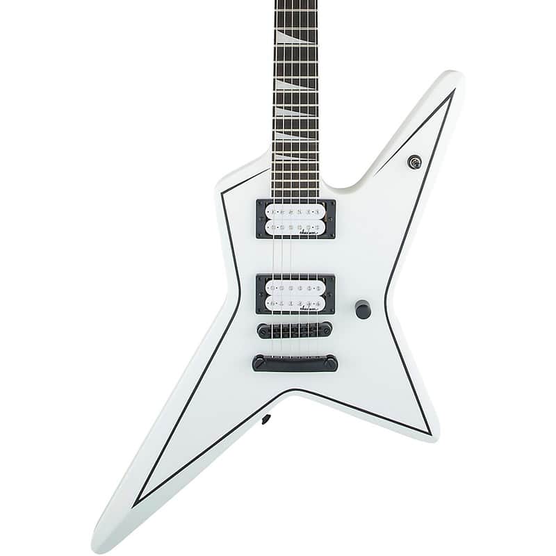 Jackson JS Series Signature Gus G. Star JS32 Electric Guitar Regular Satin White with Black Pinstripes image 1