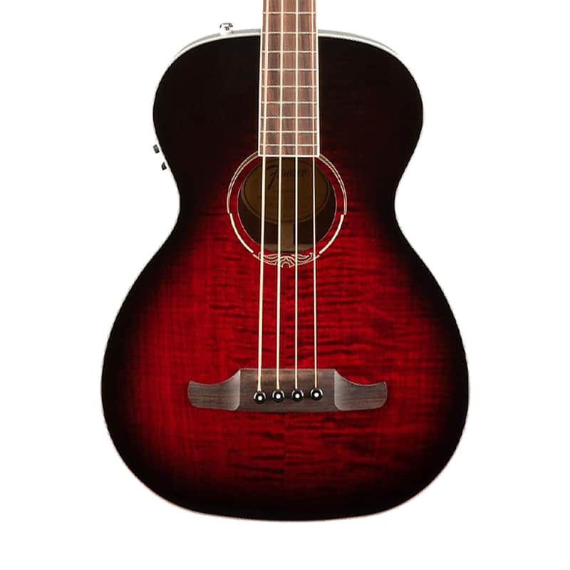Fender T-Bucket 300CE Flamed Maple Acoustic Bass Transparent Cherry Burst image 1