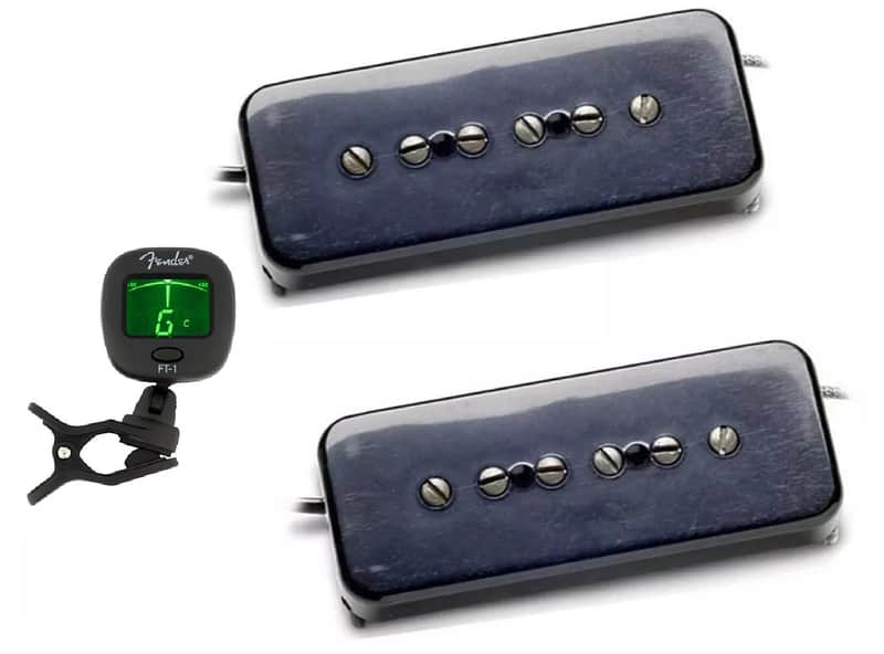 Seymour Duncan Antiquity P90 Soapbar Black Bridge & Neck Guitar Pickup Set (GUITAR TUNER) image 1