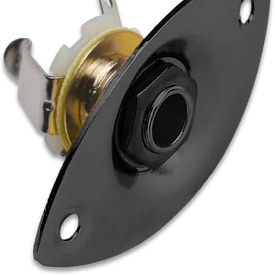MAXCHEER 1/4" Oval Guitar Jack 6.35mm Output Input Plug Socket for Mono Electric Guitar (Black) image 4