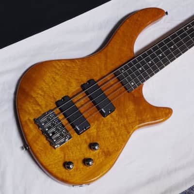 DEAN Edge 1 5-String Bass guitar Trans Amber w/ Hard Case NEW image 4