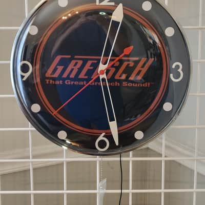 1950's-60's Gretsch Guitars/Drums/Amplifiers Round Dealer Style Light Up Clock Killer Cool Man Cave/Garage Accessory image 2