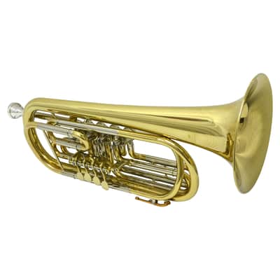 Schiller Elite Frankfurt Rotary Bass C Trumpet - Gold Lacquer image 1