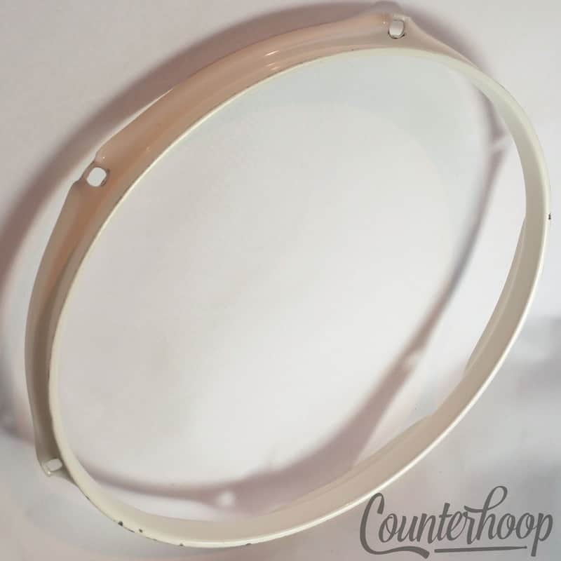 Pearl 12"Tom Drum Rim/Hoop 6-Hole Batter/Resonant Triple Flange White Powdercoat image 1