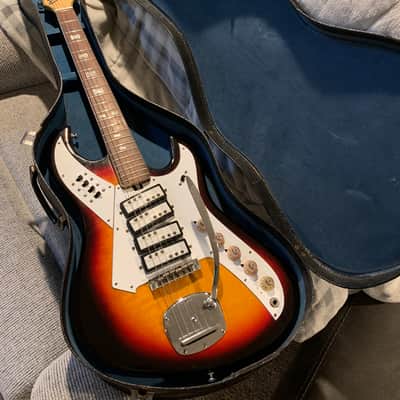 Teisco Norma EG421-4 Pickup 1968 Sunburst w/Original Chipboard Case image 8