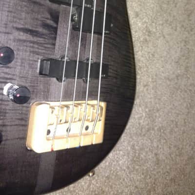 Left Handed Spector NS4CRFM Early-mid 90s Transparent Black image 4