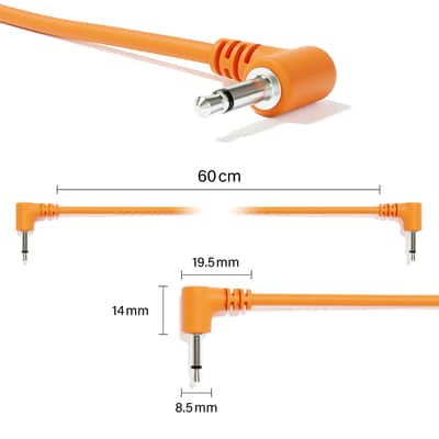 ExcelValley [10-Pack | 180 cm - 70.87"] Right Angle Mono Modular Patch Cables TS 3.5mm 1/8 inch Eurorack Synthesizer image 2
