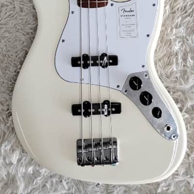 Mint Fender Standard Series 4-string Electric Jazz Bass Guitar, Olympic White Finish image 1