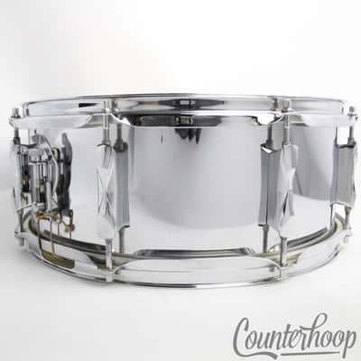 Premier 14x5"Snare Drum Chrome Steel Model 1005 Vintage70s 8Lug England Everplay image 4