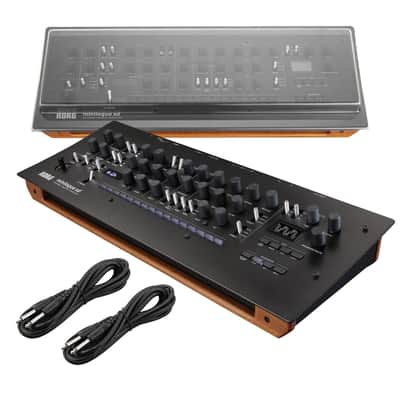 Korg minilogue XD module Polyphonic Analog Synthesizer, Decksaver, (2) 1/4 Cables Bundle
